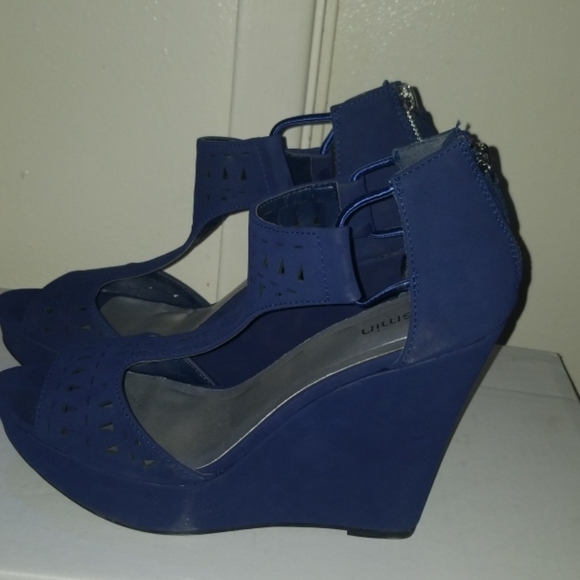 Blue Wedge Heels - Picture 3 of 4